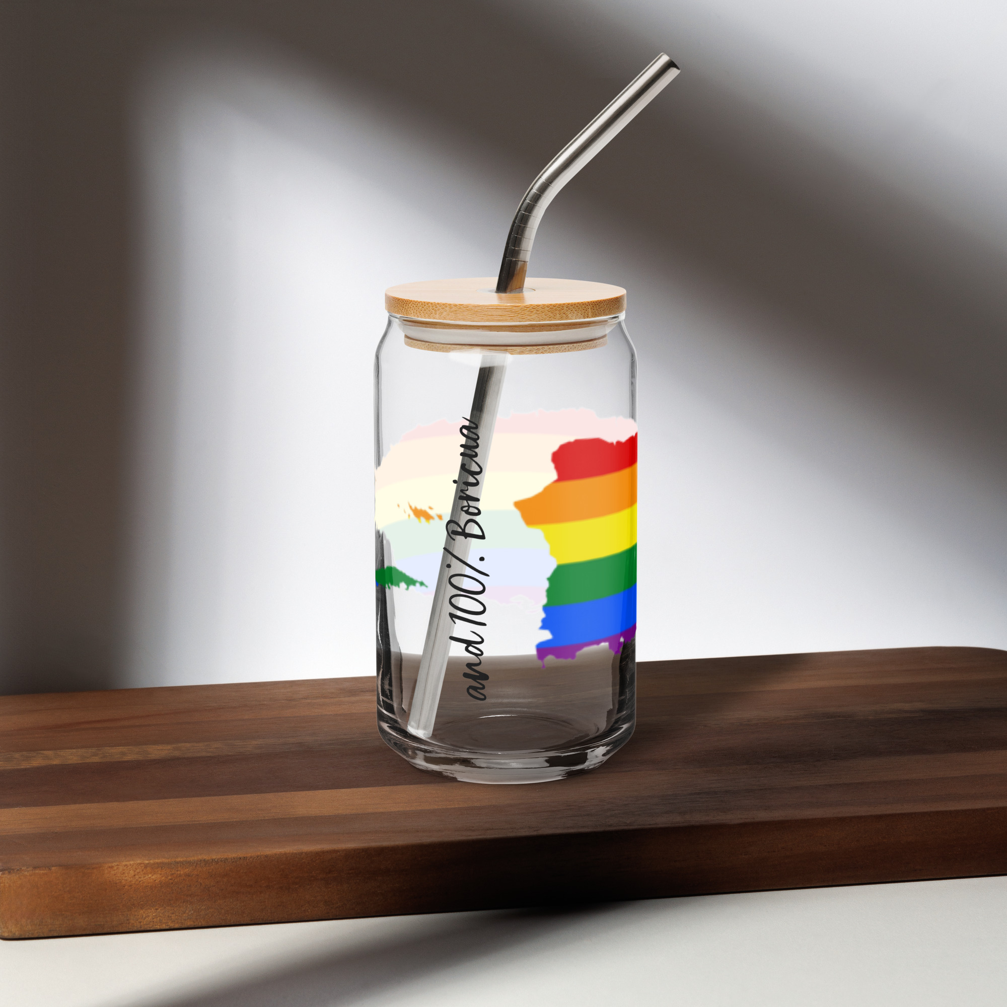 Add a little Boricua to my PRIDE 16.oz Can-shaped glass - Image 5