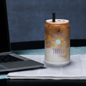 Have Passport, Will Travel 16oz. Can-shaped Glass